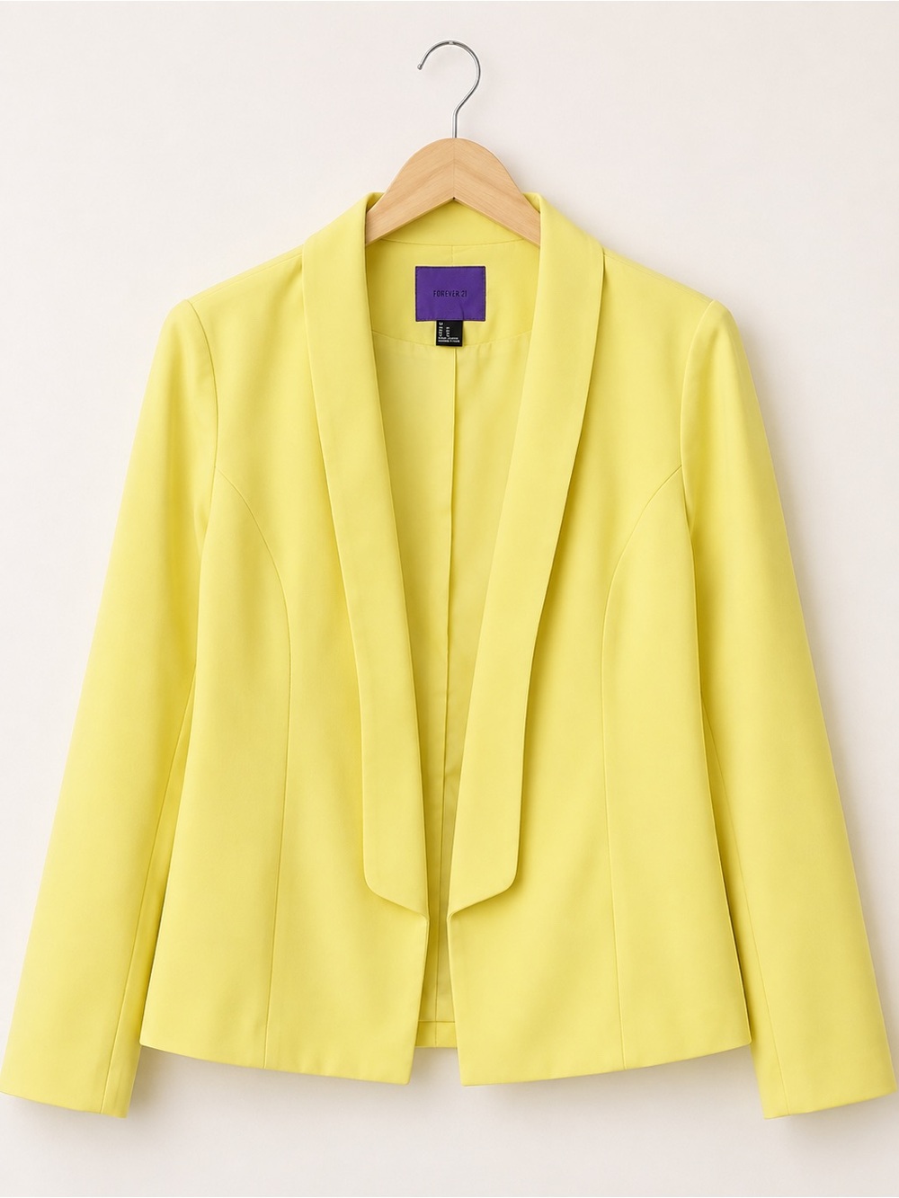 Forever 21 Neon Yellow Open-Front Blazer